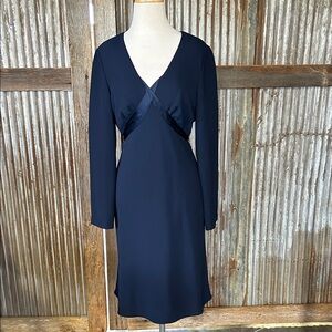 Liz Claiborne vintage navy Blue Long Sleeve Dress